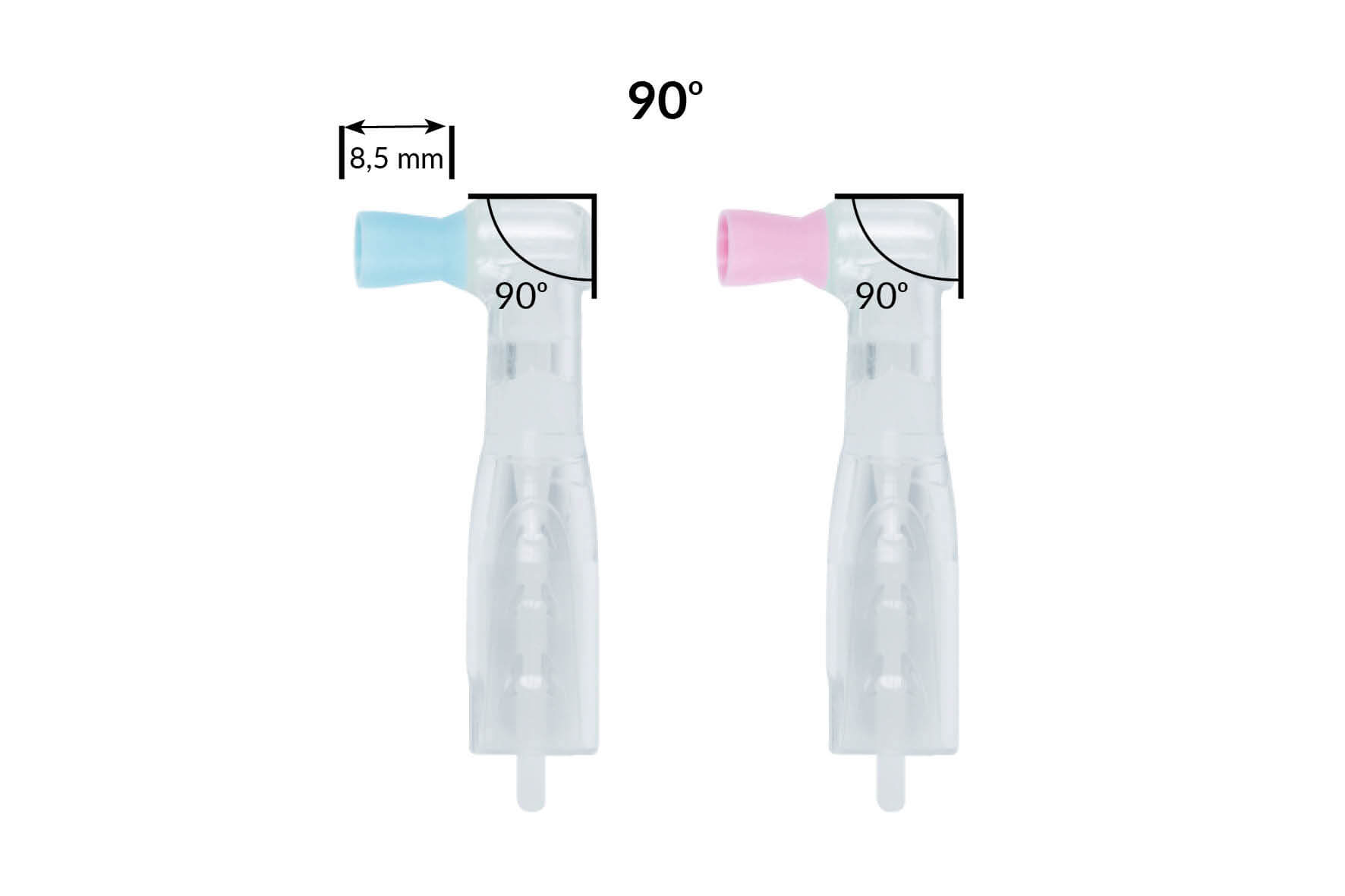 Einweg-Prophy-Angles Polierkelch, 360°-Drehung, 90° Right Angle, regular (Light Blue)