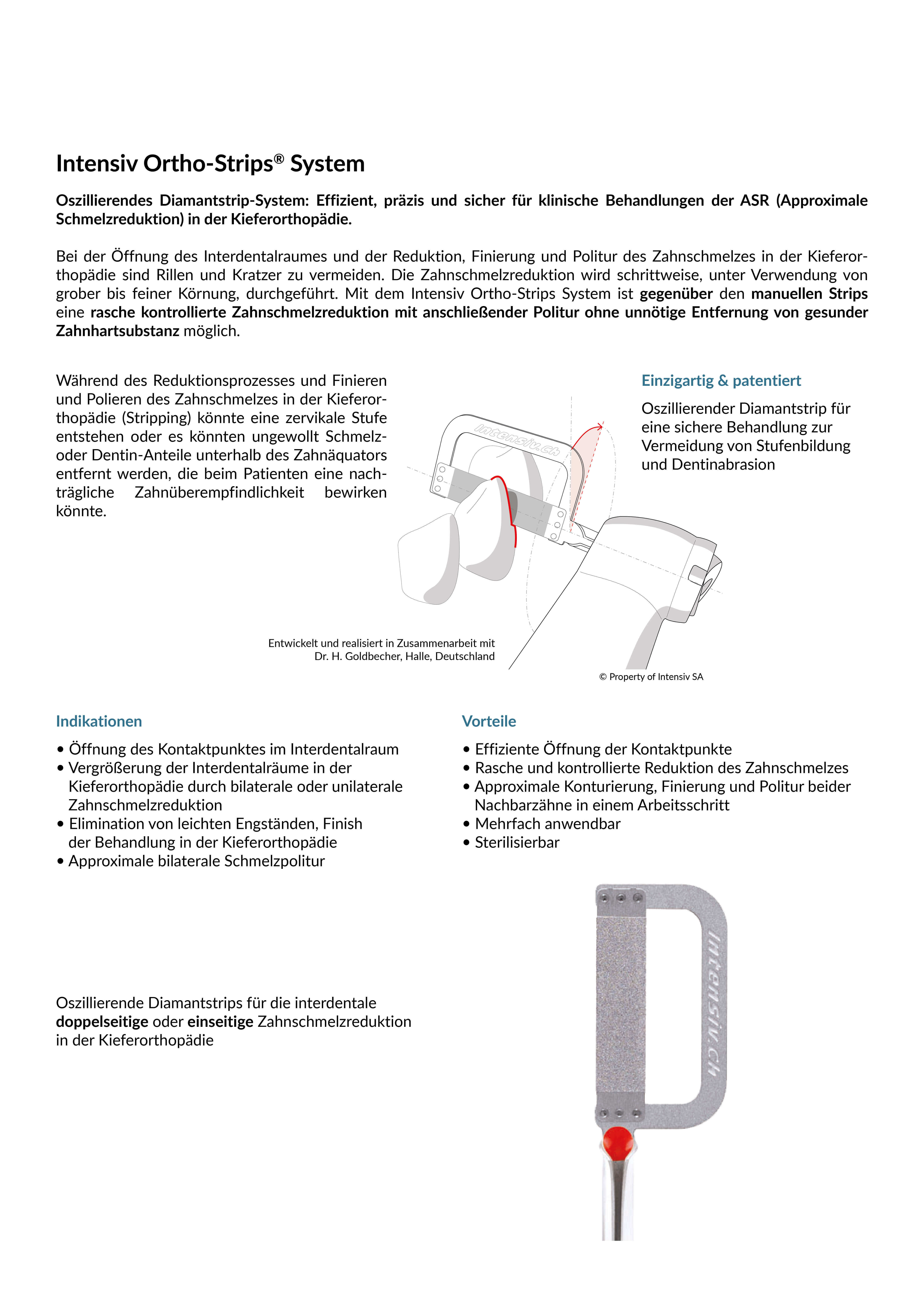 Intensiv Ortho-Strips System, 40µm, Medium (rot), One-Sided (links)