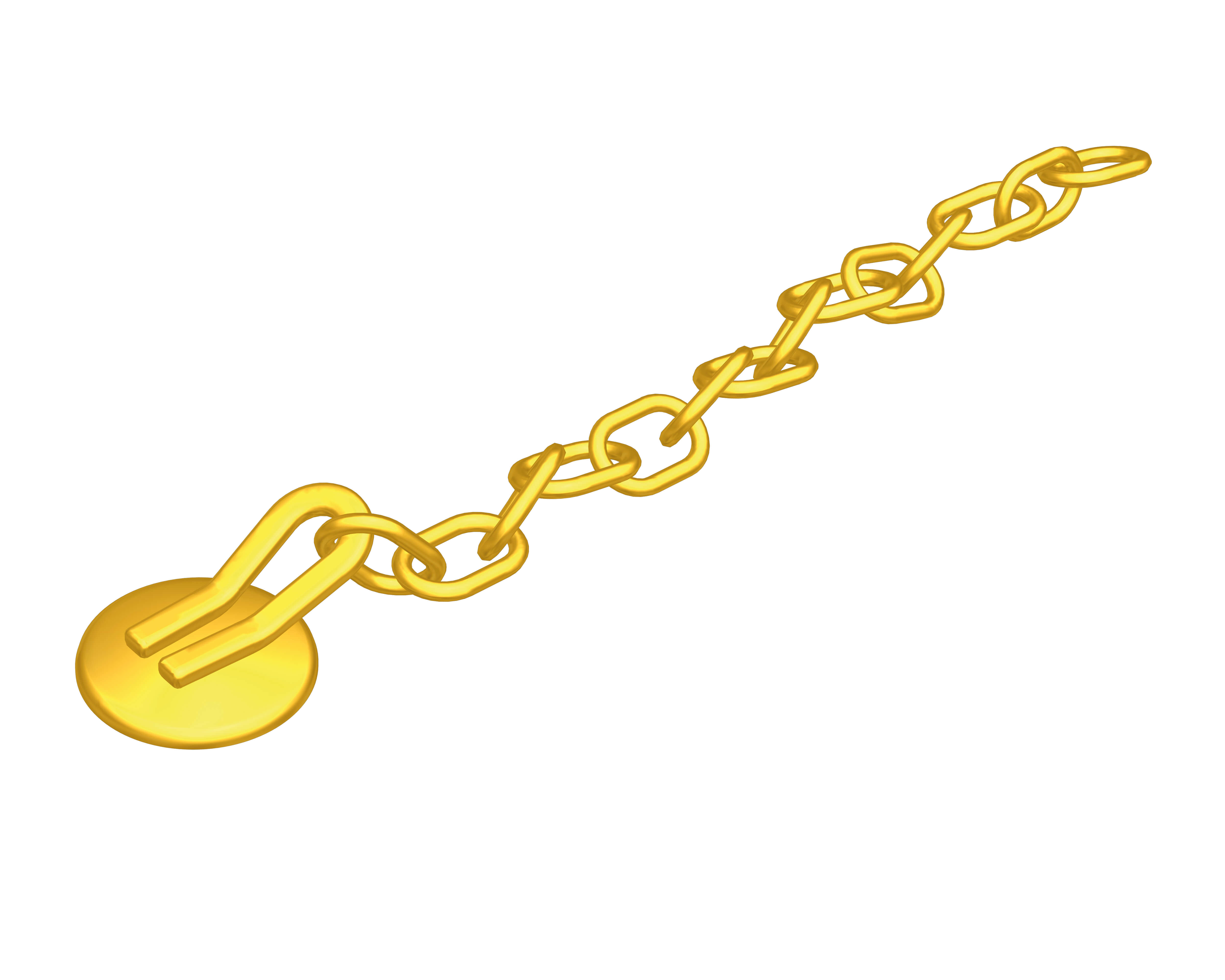 Button with chain, gold