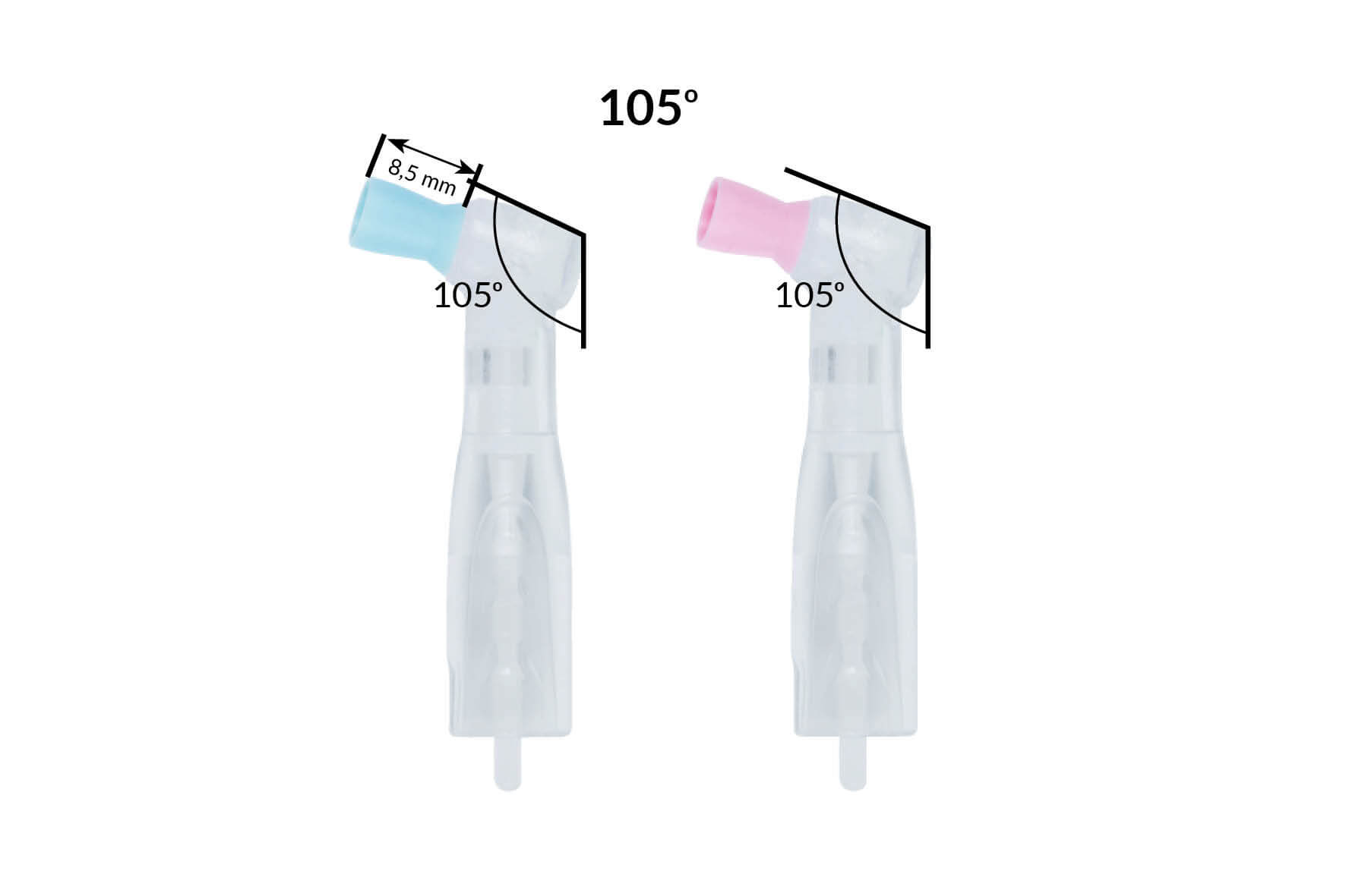 Einweg-Prophy-Angles, Polierkelch, 360°-Drehung, 150° Contra Angle, regular (Light Blue)