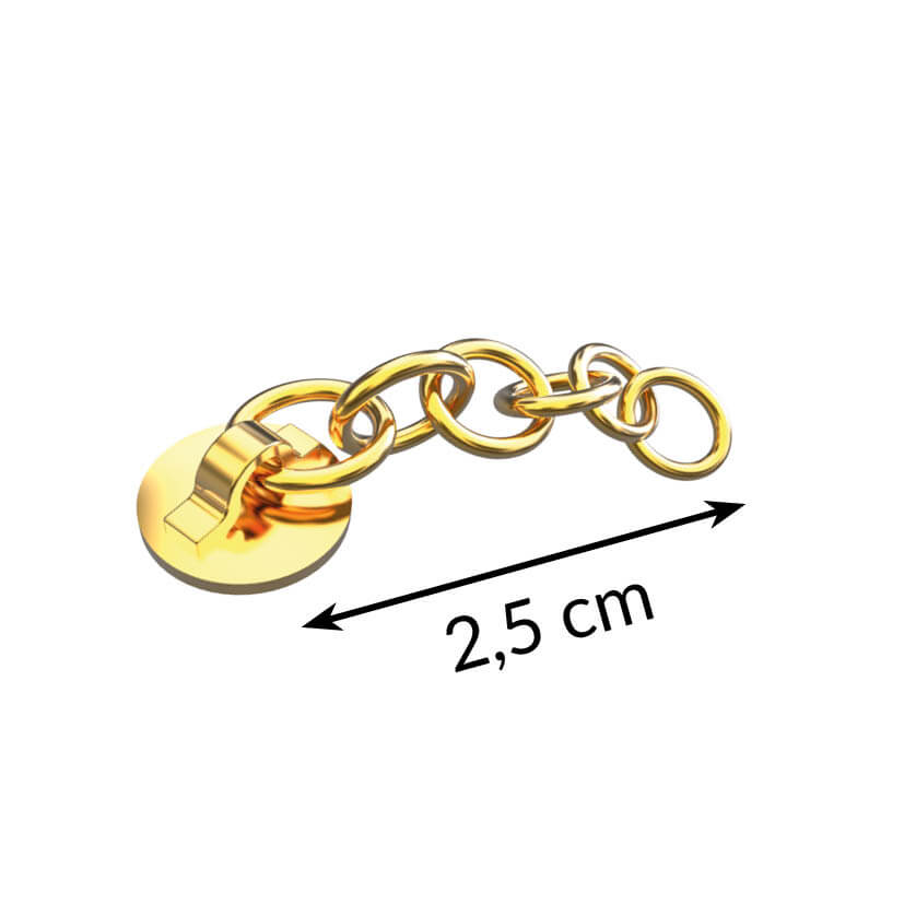 Knöpfchen mit Kette, feingliedrig, gold (10er Pack)