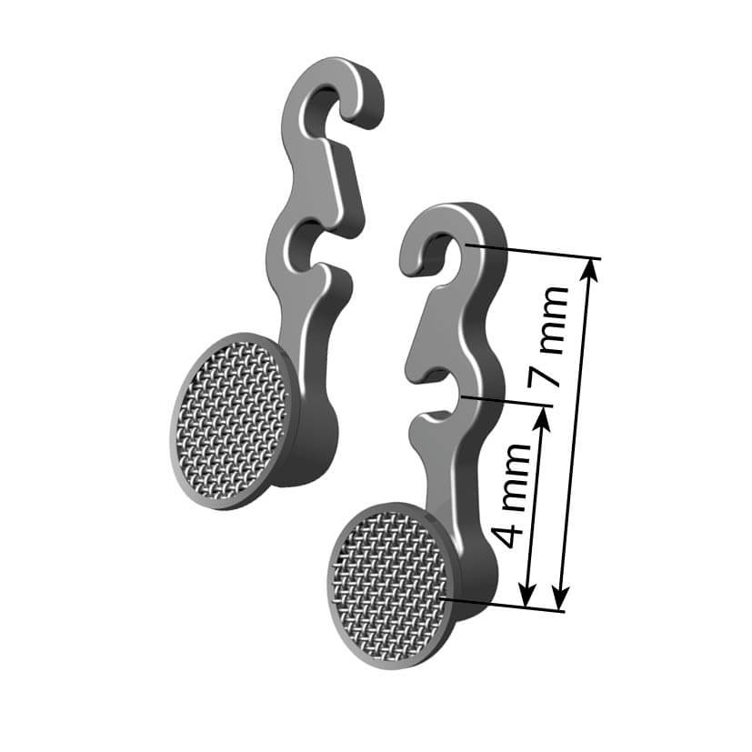 Lingualknöpfchen Double-Hook, links